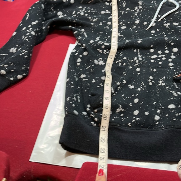 Hollywood BLACK gray splatter Hoodie street art punk edgy rock sweatshirt men M - Picture 8 of 15